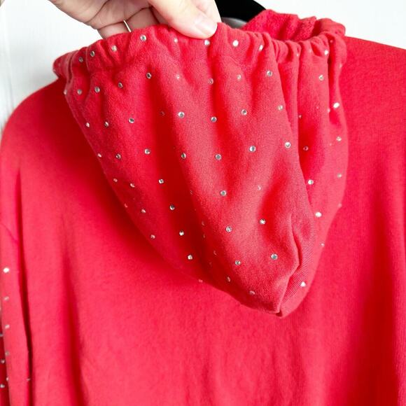 Victoria’s Secret PINK Rhinestone Bling Full Zip Hoodie Logo SPELLOUT Jacket XS - Picture 10 of 12